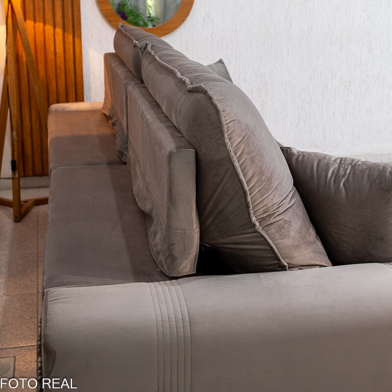 Sofá Retrátil Reclinável Ruah 2.90m Veludo Avelã 4052 - Molas Ensacadas - Imagem 24