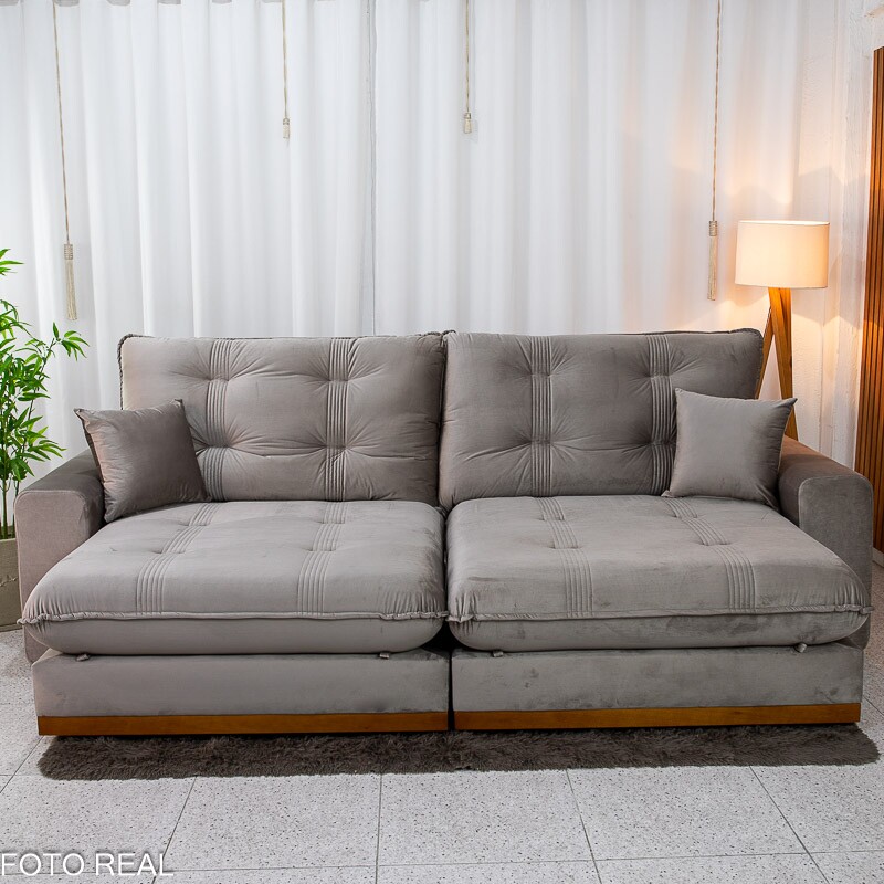 Sofá Retrátil Reclinável Ruah 2.90m Veludo Avelã 4052 - Molas Ensacadas - Imagem 10