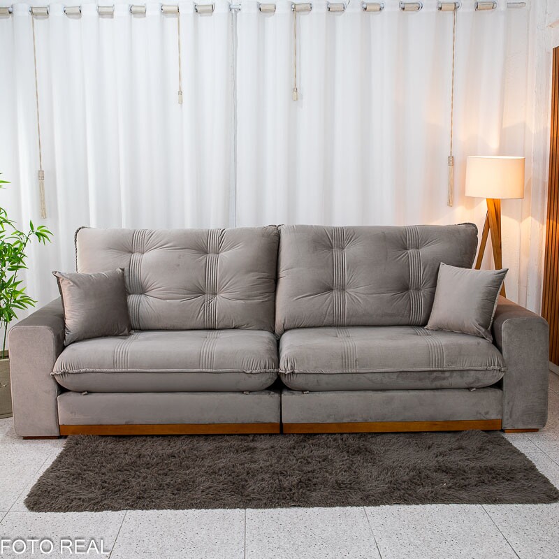 Sofá Retrátil Reclinável Ruah 2.90m Veludo Avelã 4052 - Molas Ensacadas - Imagem 12